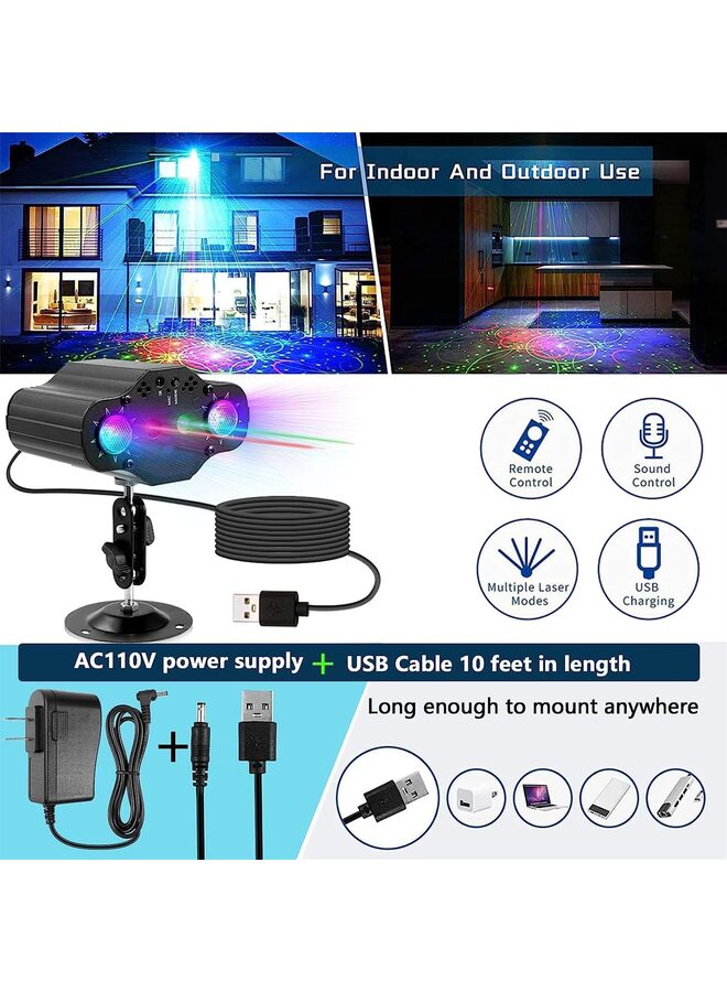 يُسلِّم جهاز عرض ضوئي ليزري للمسرح، أضواء حفلات، أضواء ديسكو، أضواء ستروب متعددة الأوضاع تعمل بالصوت مع جهاز تحكم عن بعد، مناسبة للحفلات، أعياد الميلاد، حفلات الزفاف، ديكور المنزل - Image 4